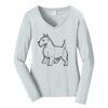 Ladies Long Sleeve Fan Favorite V Neck Tee Thumbnail