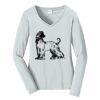 Ladies Long Sleeve Fan Favorite V Neck Tee Thumbnail