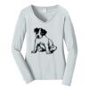 Ladies Long Sleeve Fan Favorite V Neck Tee Thumbnail