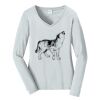 Ladies Long Sleeve Fan Favorite V Neck Tee Thumbnail