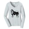 Ladies Long Sleeve Fan Favorite V Neck Tee Thumbnail