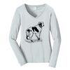 Ladies Long Sleeve Fan Favorite V Neck Tee Thumbnail