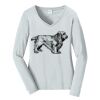 Ladies Long Sleeve Fan Favorite V Neck Tee Thumbnail