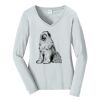 Ladies Long Sleeve Fan Favorite V Neck Tee Thumbnail