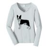 Ladies Long Sleeve Fan Favorite V Neck Tee Thumbnail