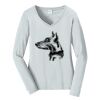 Ladies Long Sleeve Fan Favorite V Neck Tee Thumbnail