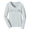 Ladies Long Sleeve Fan Favorite V Neck Tee Thumbnail