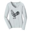 Ladies Long Sleeve Fan Favorite V Neck Tee Thumbnail