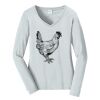 Ladies Long Sleeve Fan Favorite V Neck Tee Thumbnail