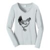 Ladies Long Sleeve Fan Favorite V Neck Tee Thumbnail