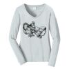 Ladies Long Sleeve Fan Favorite V Neck Tee Thumbnail