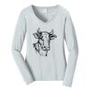 Ladies Long Sleeve Fan Favorite V Neck Tee Thumbnail