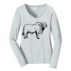 Ladies Long Sleeve Fan Favorite V Neck Tee Thumbnail