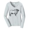 Ladies Long Sleeve Fan Favorite V Neck Tee Thumbnail