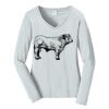 Ladies Long Sleeve Fan Favorite V Neck Tee Thumbnail