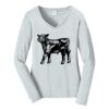 Ladies Long Sleeve Fan Favorite V Neck Tee Thumbnail