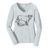 Ladies Long Sleeve Fan Favorite V Neck Tee Thumbnail