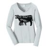 Ladies Long Sleeve Fan Favorite V Neck Tee Thumbnail