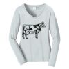 Ladies Long Sleeve Fan Favorite V Neck Tee Thumbnail