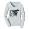 Ladies Long Sleeve Fan Favorite V Neck Tee Thumbnail