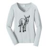 Ladies Long Sleeve Fan Favorite V Neck Tee Thumbnail