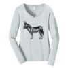 Ladies Long Sleeve Fan Favorite V Neck Tee Thumbnail