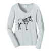 Ladies Long Sleeve Fan Favorite V Neck Tee Thumbnail