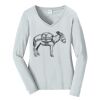 Ladies Long Sleeve Fan Favorite V Neck Tee Thumbnail