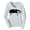 Ladies Long Sleeve Fan Favorite V Neck Tee Thumbnail