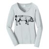 Ladies Long Sleeve Fan Favorite V Neck Tee Thumbnail