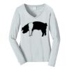 Ladies Long Sleeve Fan Favorite V Neck Tee Thumbnail