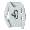 Ladies Long Sleeve Fan Favorite V Neck Tee Thumbnail