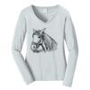 Ladies Long Sleeve Fan Favorite V Neck Tee Thumbnail