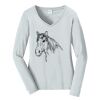 Ladies Long Sleeve Fan Favorite V Neck Tee Thumbnail