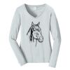 Ladies Long Sleeve Fan Favorite V Neck Tee Thumbnail