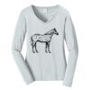 Ladies Long Sleeve Fan Favorite V Neck Tee Thumbnail