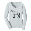 Ladies Long Sleeve Fan Favorite V Neck Tee Thumbnail