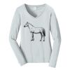 Ladies Long Sleeve Fan Favorite V Neck Tee Thumbnail