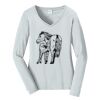 Ladies Long Sleeve Fan Favorite V Neck Tee Thumbnail