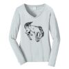 Ladies Long Sleeve Fan Favorite V Neck Tee Thumbnail