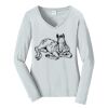 Ladies Long Sleeve Fan Favorite V Neck Tee Thumbnail