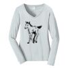 Ladies Long Sleeve Fan Favorite V Neck Tee Thumbnail