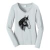 Ladies Long Sleeve Fan Favorite V Neck Tee Thumbnail