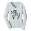 Ladies Long Sleeve Fan Favorite V Neck Tee Thumbnail