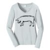 Ladies Long Sleeve Fan Favorite V Neck Tee Thumbnail