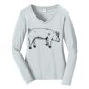 Ladies Long Sleeve Fan Favorite V Neck Tee Thumbnail