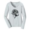 Ladies Long Sleeve Fan Favorite V Neck Tee Thumbnail