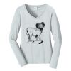 Ladies Long Sleeve Fan Favorite V Neck Tee Thumbnail