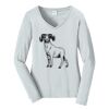 Ladies Long Sleeve Fan Favorite V Neck Tee Thumbnail