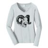 Ladies Long Sleeve Fan Favorite V Neck Tee Thumbnail